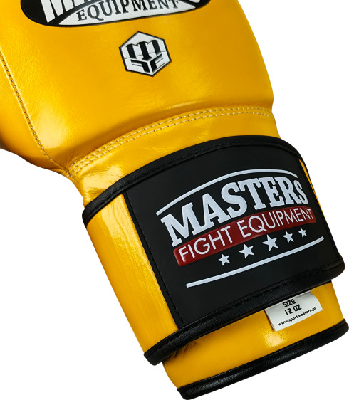 Rękawice bokserskie skórzane Masters RBT-MEX - żółte 12oz 