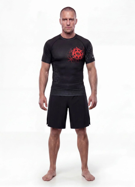Rashguard PIT BULL "RAY - czarny/czerwony