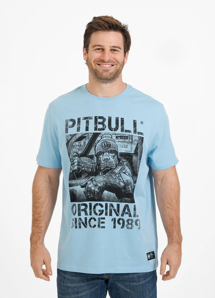 Koszulka męska PIT BULL "DRIVE" - jasny niebieski