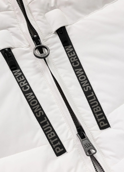 Kurtka zimowa PIT BULL pikowana z kapturem CRESTLINE - off white