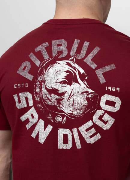 PIT BULL "DOG SD" men's t-shirt - burgundy