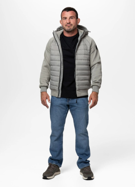 Kurtka hybrydowa przejściowa z kapturem PIT BULL "PALOMAR" - szałwiowy