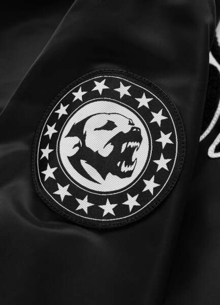 Kurtka bomberka przejściowa z kapturem PIT BULL "AERO" - czarny