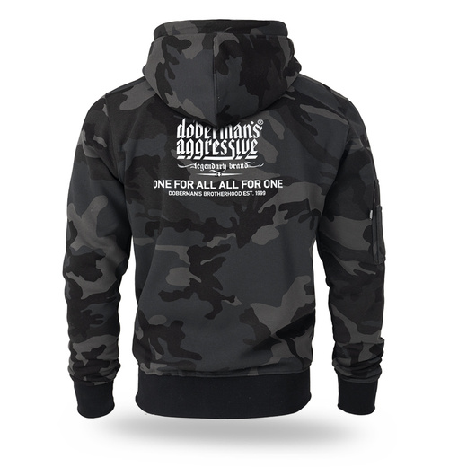 Bluza z kapturem rozpinana Dobermans Aggressive "LEGANCY BZK403" - moro