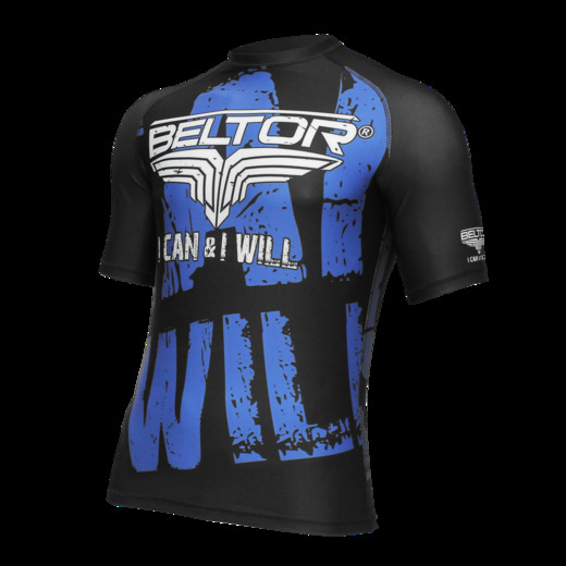 Rashguard krótki rękaw Beltor "Cage Raze" kompresyjny - niebieski