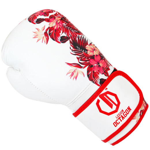 Rękawice bokserskie damskie Legion Octagon Flower - white/red