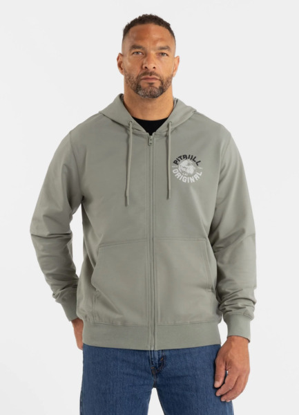 Men&#39;s Zip-Up Hoodie PIT BULL &quot;DOG SD&quot; - Sage