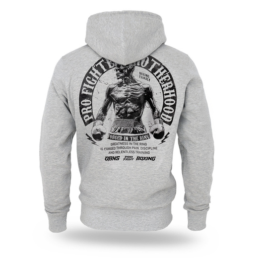 Dobermans Aggressive "PRO FIGHTER BZ414" Zip-Up Hoodie - Gray