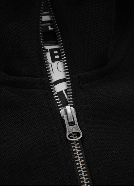 PIT BULL "Pique Logo" zip-up sweatshirt - black