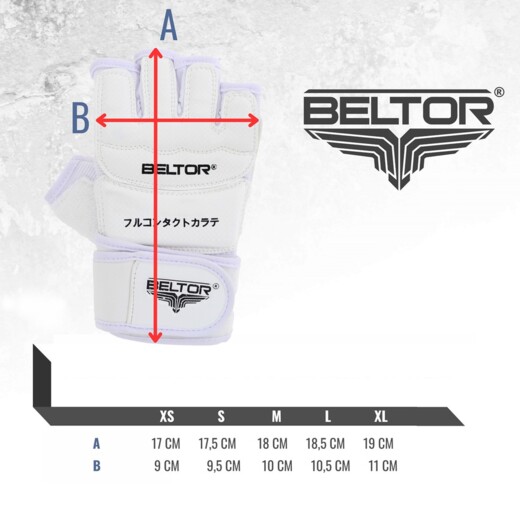 Karate Gloves FIREBLOW FULL CONTACT Hand and Fist Protectors - Beltor white