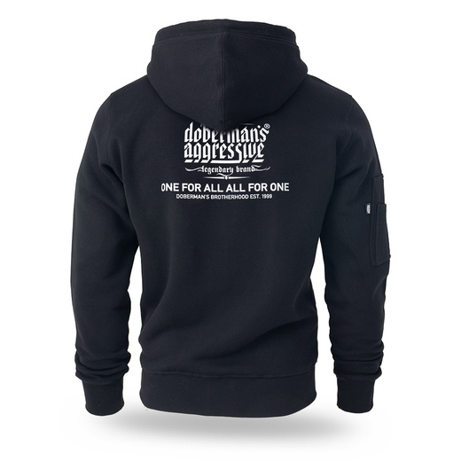 Bluza z kapturem rozpinana Dobermans Aggressive "LEGANCY BZK403" - czarna
