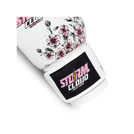 Rękawice bokserskie StormCloud "Blizzard Sakura" - białe