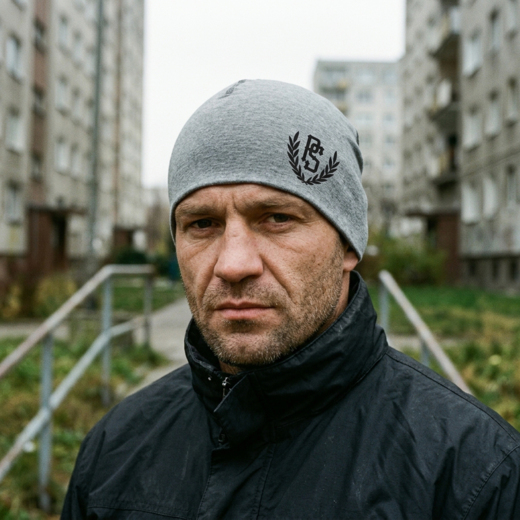 Czapka Pretorian "PS" - szara