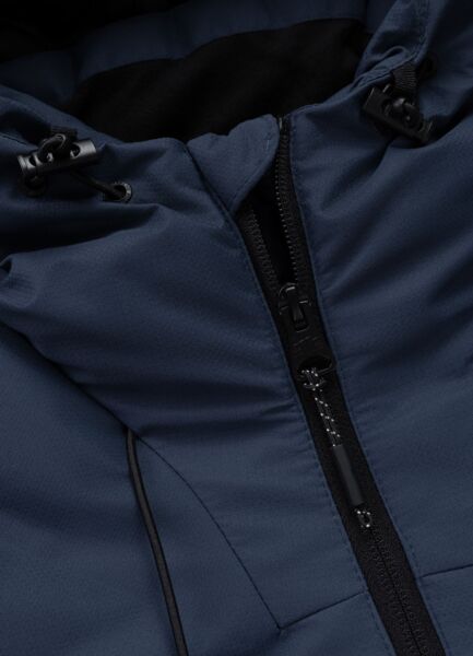 PIT BULL "STANFORD" quilted winter jacket with hood - navy blue