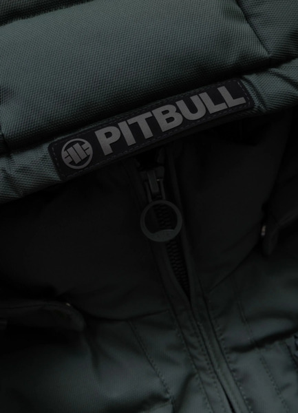 Kurtka zimowa pikowana z kapturem PIT BULL "PATTON" - ciemny zielony