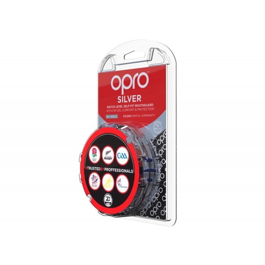 Opro Silver Mouth Guard - Red / Blue