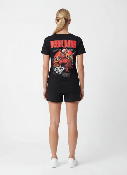 PIT BULL "REBEL BORN" Women's T-shirt - Black