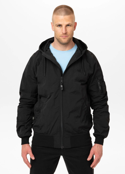 Men&#39;s transitional jacket with hood PIT BULL &quot;STEIN&quot; - burgundy