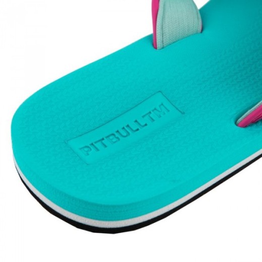 Women&#39;s flip-flops PIT BULL &quot;Florida&quot; - turquoise / pink