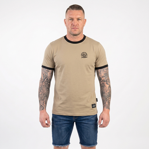 Pretorian Ringer "Honour" T-Shirt - Sand