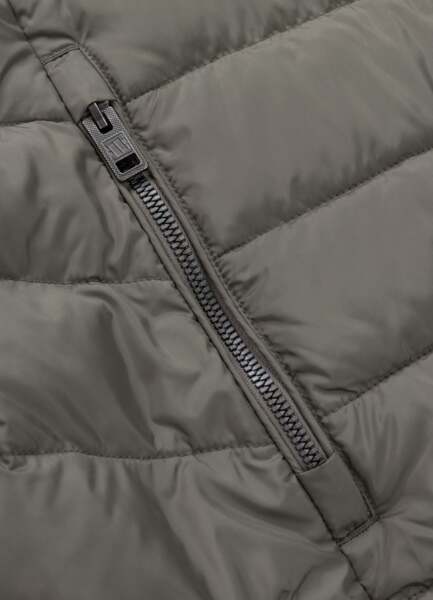 Kurtka zimowa PIT BULL pikowana z kapturem FOOTHILL - szarozielony