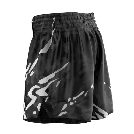 Spodenki muay thai Extreme Hobby | BLACK PANTHER - czarny/biały