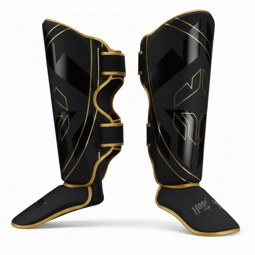 Lekkie Ochraniacze na piszczele Ground Game "Logo 3.0 Gold"