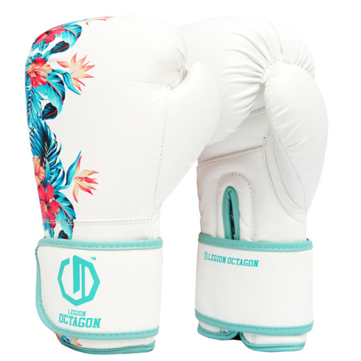 Rękawice bokserskie damskie Legion Octagon Flower - white/blue