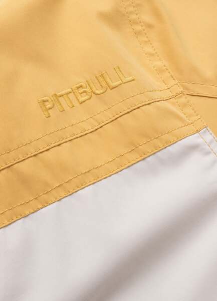 Kurtka przejściowa męska z kapturem PIT BULL "2 Color Longwood" - żółty/czarny/off-white