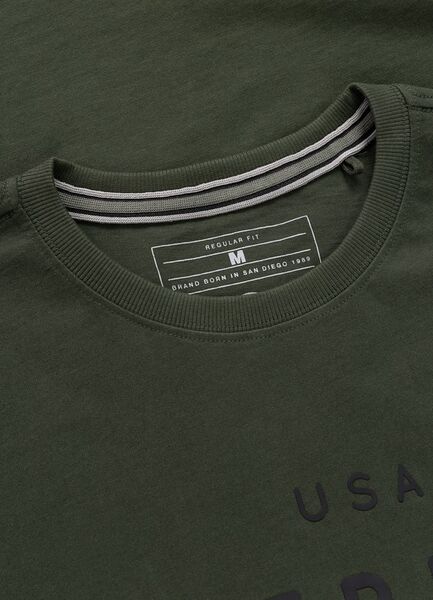 Pit Bull Garment Washed "USA CAL" Men's T-Shirt - Dark Green