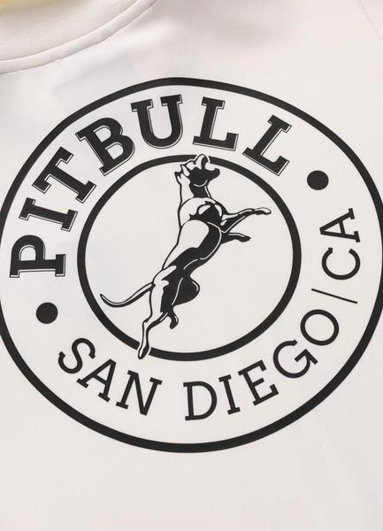 Oldschool PIT BULL "SAN DIEGO CA" Zip-Up Sweatshirt - Off White