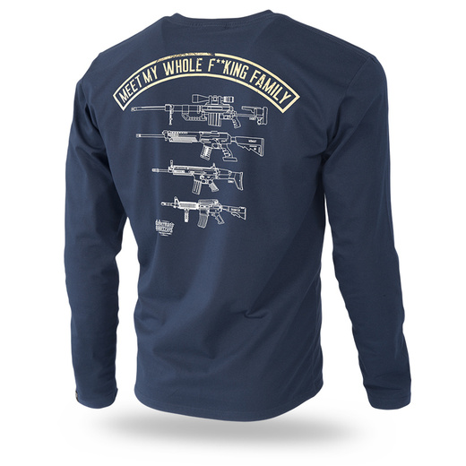 Longsleeve Dobermans Aggressive "FUCKING FAMILY" LS306" - granatowy