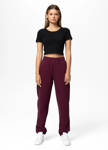 Spodnie damskie dresowe PIT BULL "TULLA" - wiśniowy
