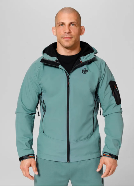 Pit Bull Softshell Airfield men&#39;s jacket with hood - mint