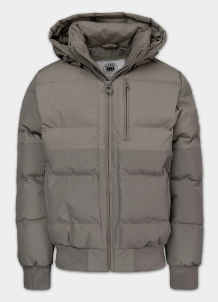 Kurtka zimowa pikowana z kapturem PIT BULL "PATTON" - taupe