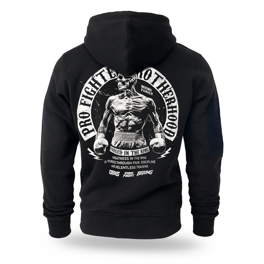 Bluza z kapturem rozpinana Dobermans Aggressive "PRO FIGHTER BZ414" - czarna