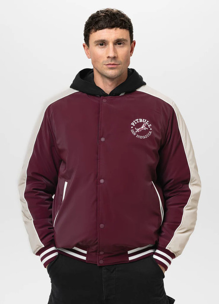 Kurtka przejściowa bejsbolówka PIT BULL "MANOLITO" - bordowy