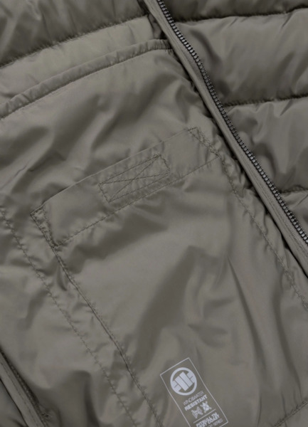 Kurtka zimowa PIT BULL pikowana z kapturem FOOTHILL - szarozielony