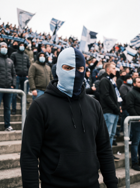 Kominiarka błękitno - granatowa