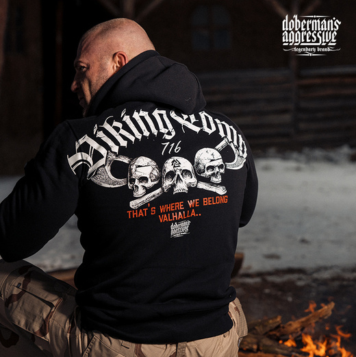 Longsleeve Dobermans Aggressive "MY VALHALLA" LS272" - granatowy