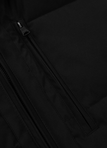 Kurtka zimowa pikowana z kapturem PIT BULL "PATTON" - czarny