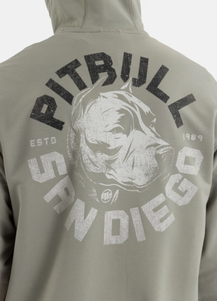 Men&#39;s Zip-Up Hoodie PIT BULL &quot;DOG SD&quot; - Sage