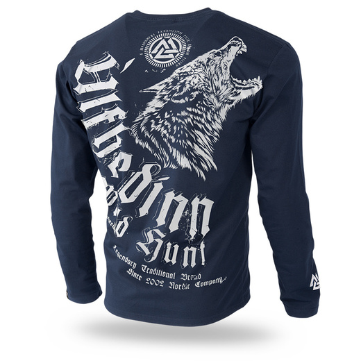 Longsleeve Dobermans Aggressive "ULFHEDINN" LS227" - granatowy