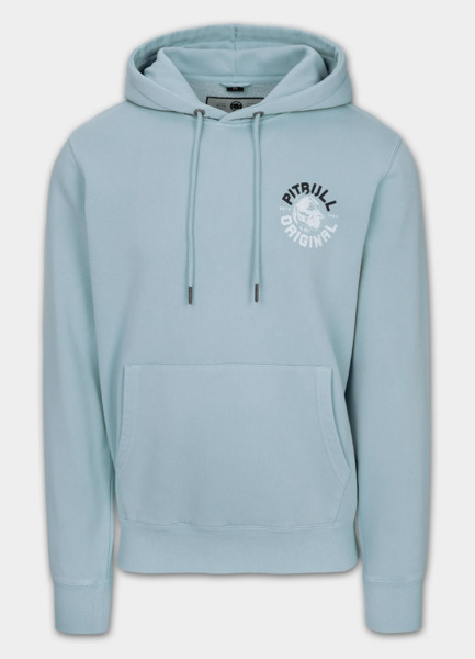 Bluza męska z kapturem washed PIT BULL "DOG SD" - błękitny