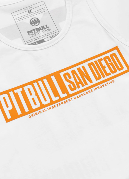 Tank Top PIT BULL Slim Fit "EIGHTY NINE DOG" - white
