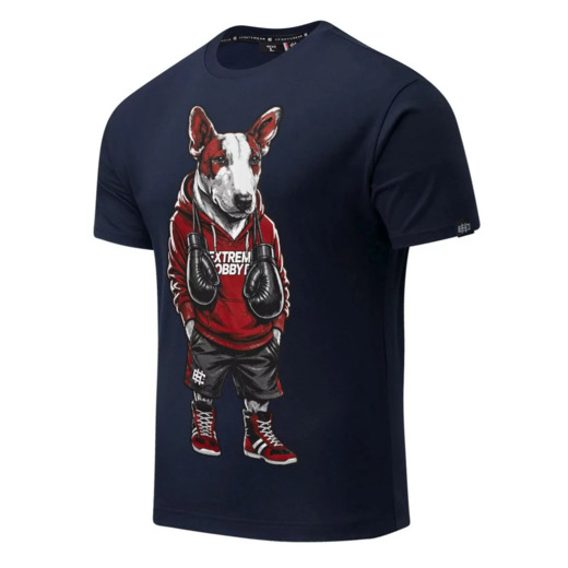 Koszulka T-shirt męski Extreme Hobby "BULLTERIER" - granatowy