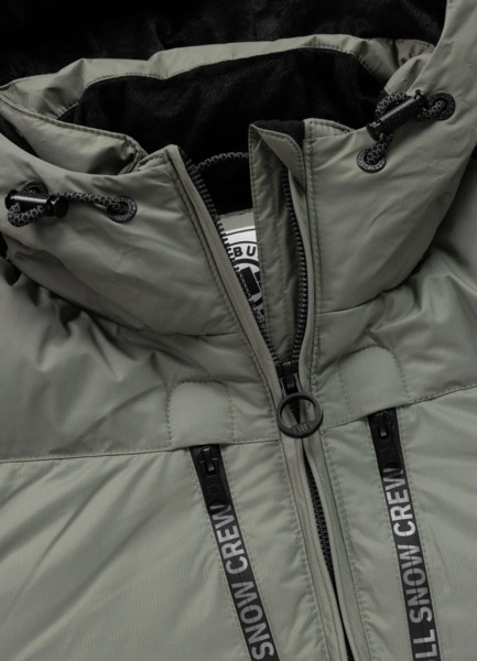 Kurtka zimowa PIT BULL pikowana z kapturem CRESTLINE - szałwiowy