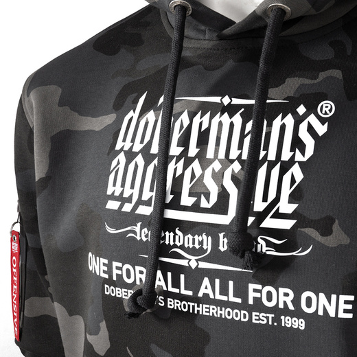 Bluza z kapturem Dobermans Aggressive "LEGANCY BKK403" - szara