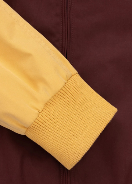 Kurtka przejściowa męska z kapturem PIT BULL "2 Color Longwood" - żółty/off-white/bordowy