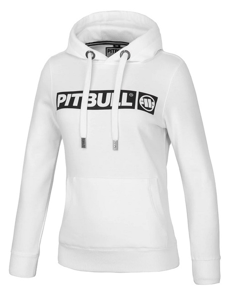 Bluza damska z kapturem PIT BULL "Hilltop" - biała